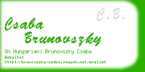 csaba brunovszky business card